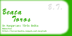 beata toros business card