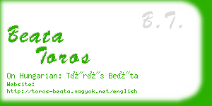 beata toros business card